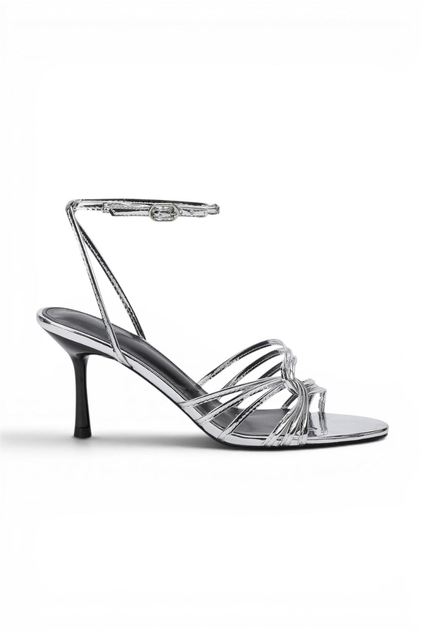 Cassie Silver Ankle Strap Heels
